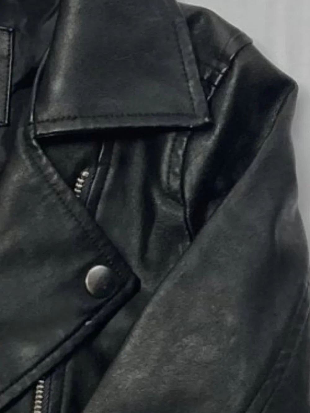 GAP Baby, Faux Leather Moto Jacket, Black, 3 years, Zip-Up 🖤🧥 Vegan, Rock Star